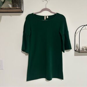 Moth Anthropologie Green Half Sleeve Shift Tunic Dress Size XS